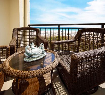 Beachfront Balcony - 
Bella Riva Resort, Okaloosa Island, Fort Walton Beach, FL Vacation Rentals