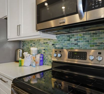 Kitchen with electric range