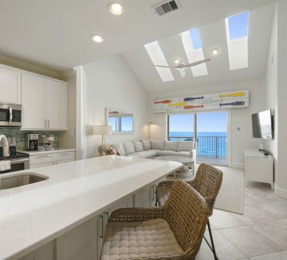 Kitchen with bar seating