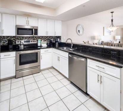 Kitchen with Granite and Stainless upgrades - 
Gulf Dunes 413 Fort Walton Beach Okaloosa Island Vacation Rentals