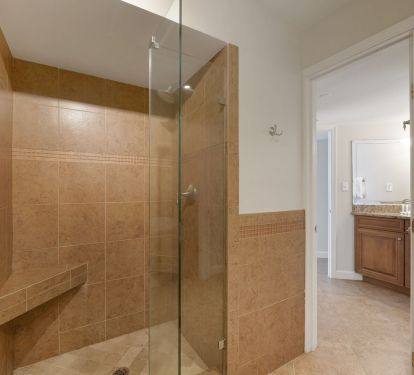 Relax and refresh in the walk-in shower at this well appointed Cabana Club 205 bathroom.