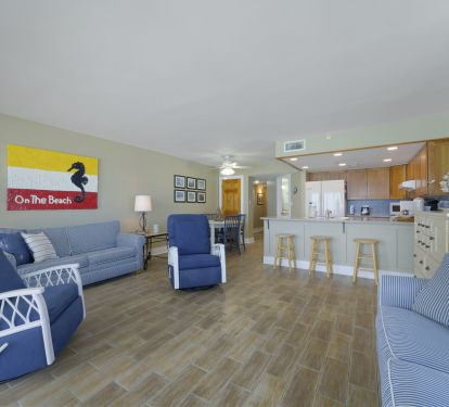 Cabana Club vacation rental featuring bright interiors and unobstructed beach views