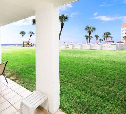 Ground Level Patio near the Beach & Pool - 
El Matador Resort, Okaloosa Island Fort Walton Beach Vacation Rentals