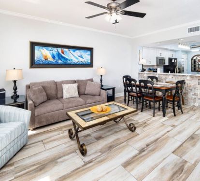 Living Room with Private Balcony - 
Waters Edge Resort Unit 412 Fort Walton Beach Okaloosa Island Vacation Rentals
