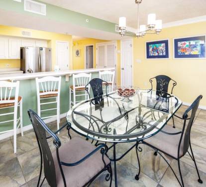 Dining Area - Gulf Dunes Resort Unit 117 Okaloosa Island Fort Walton Beach Vacation Condos by Sunset Resort Rentals