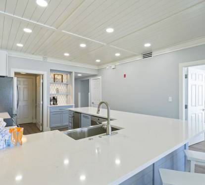 View of the kitchen from the dining area