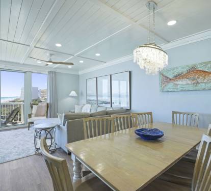 Dining room seating for 8 with 4 barstools