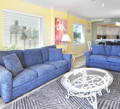Living Room - Gulf Dunes Resort Unit 117 Okaloosa Island Fort Walton Beach Vacation Condos by Sunset Resort Rentals