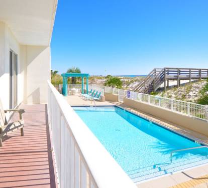 Balcony View - Gulf Dunes Resort Unit 117 Okaloosa Island Fort Walton Beach Vacation Condos by Sunset Resort Rentals