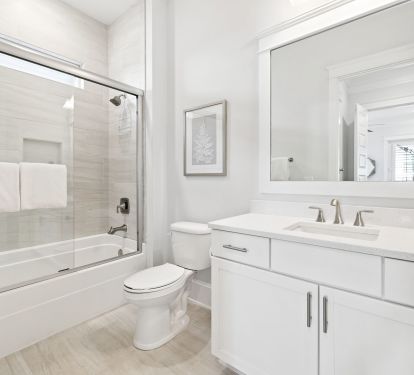 2nd Floor Shared Guest Bathroom - Single Vanity + Shower/Tub Combo