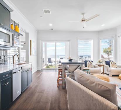 Prime Gulf Views from the 1st Floor Kitchen & Living Space