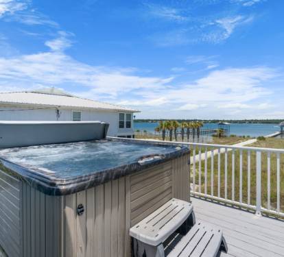 Laguna Beach Daze Hot Tub on Lagoon Side Deck
