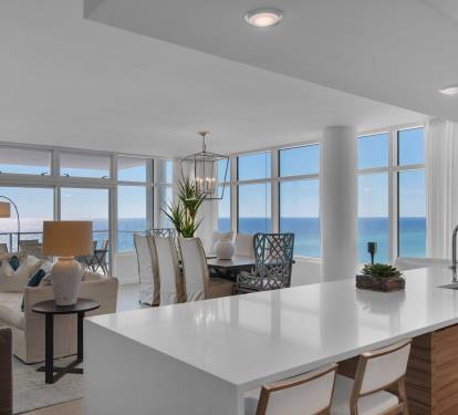 Living, Dining and Kitchen Areas