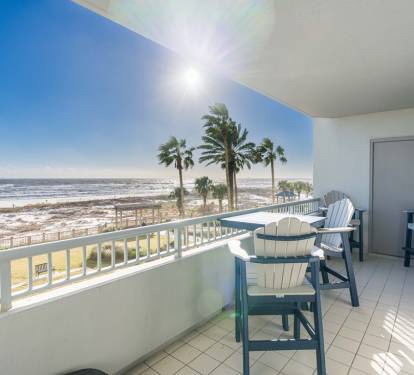 Beach Club 303B Gulf Front Balcony