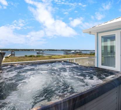 Laguna Beach Daze Hot Tub on Lagoon Side Deck