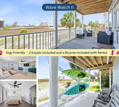 Wave Watch II: Dog-Friendly, 2 Kayaks + 1 Bicycle Included