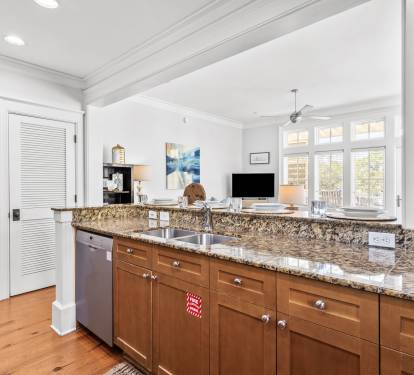 Kitchen Opens into the Living Room
