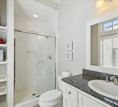 Bunk Room En-Suite - Single Vanity & Walk-In Shower