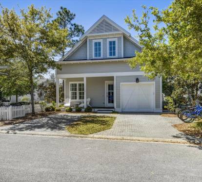 Charming coastal architecture in a quiet, gated community.