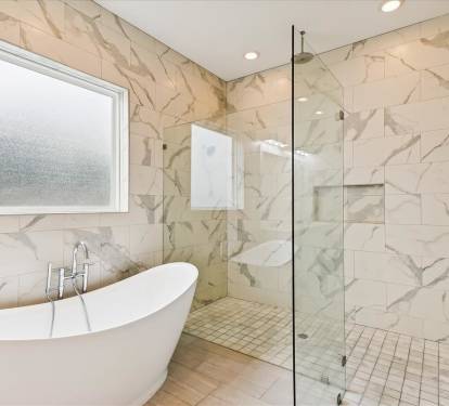 Enjoy the Soaking Tub & Walk-In Shower!