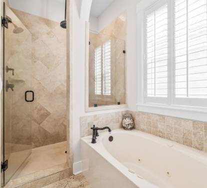 Relax in the Soaking Tub or Walk-In Shower!