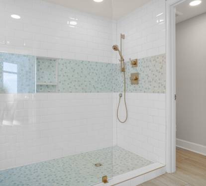 Primary Bathroom with Walk-In Shower and Dual Shower Heads