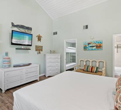 King bed in second floor guest room