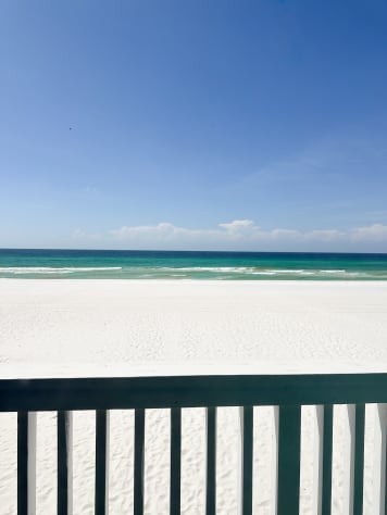 Master Bedroom Balcony with view of the beach and water