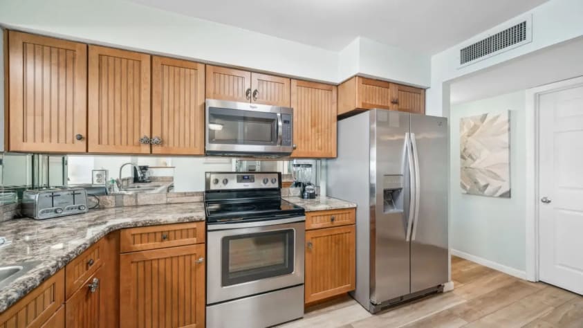 Fully stocked and spacious kitchen
