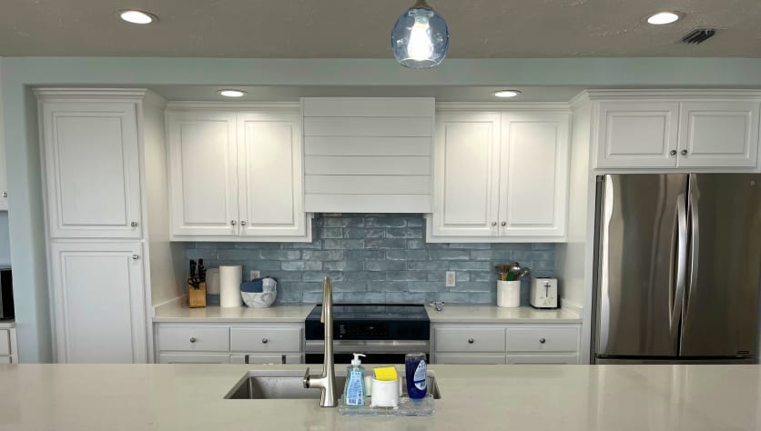 New quartz countertops range with air fryer convection a 5-burner cooktop