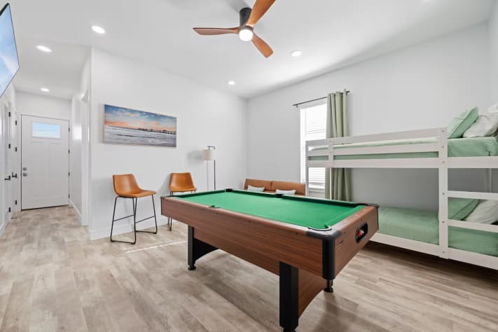 Enjoy 2 pool tables, one on each side of the home (A and B)