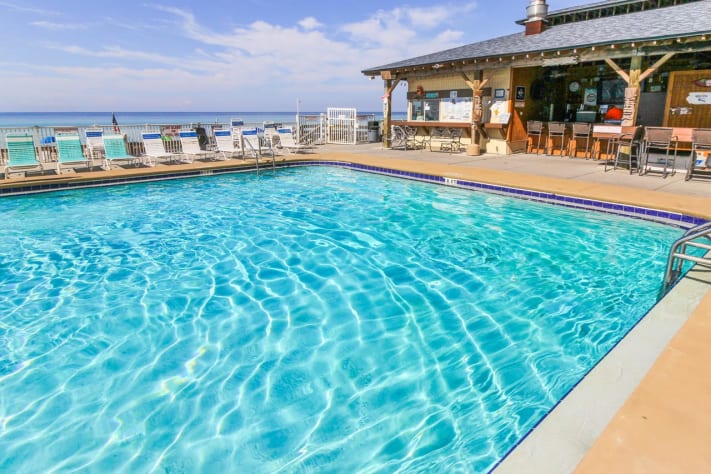 Tiki bar located between the two gulf side pools! One pool is seasonal heated.