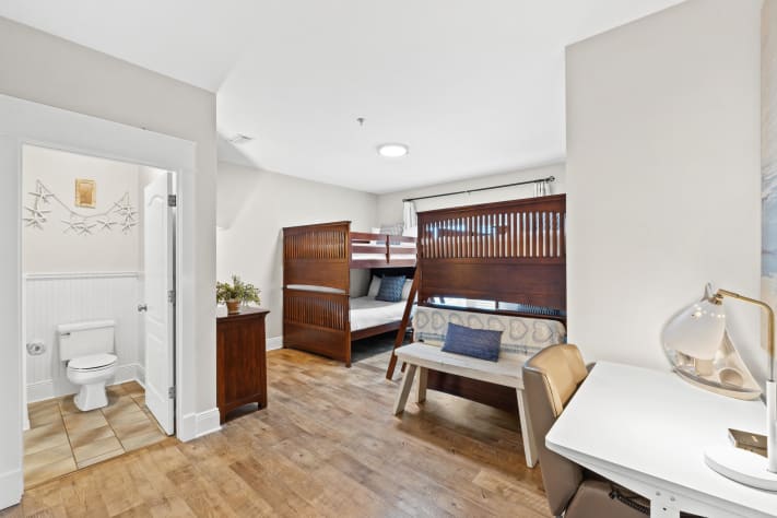 Kids and teens love the custom bunk room with two full-over-full bunks. Perfect for cousins, friends, or siblings to make memories together. Adults don't mind it either! Comfort meets fun in this guest-favorite space.