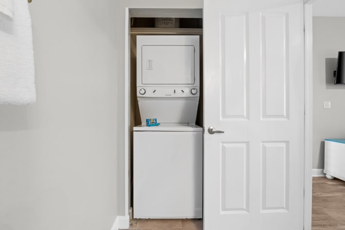 Fully equipped with a private washer and dryer for added comfort