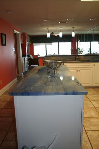 enjoy a direct view of the Gulf while in the kitchen