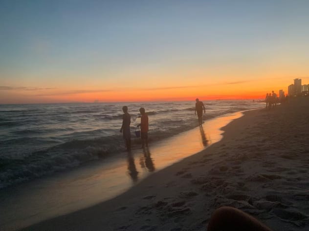Take a stroll along the beach with incredible sunsets.