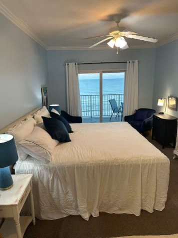 King bed in spacious master bedroom has sitting area and private access to master bath, which includes Ample counter space with two sinks and large walk-in double shower! Pictures coming soon