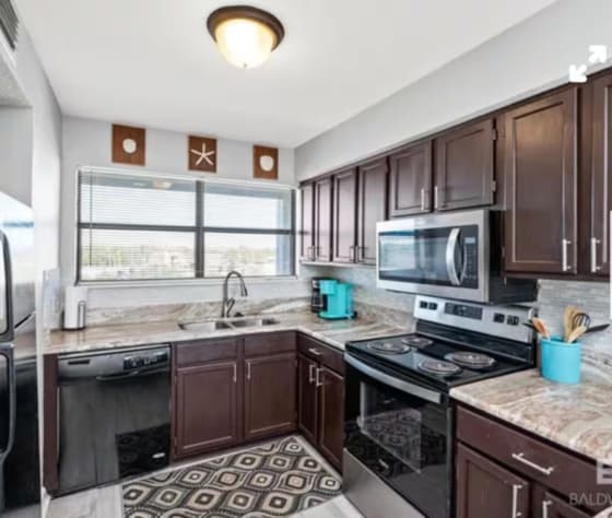 Our kitchen has all the amenities of home