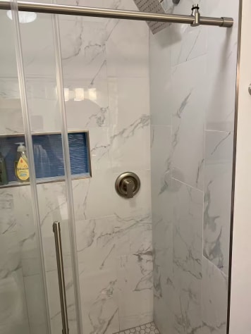 Enjoy a brand new shower in the master bathroom.