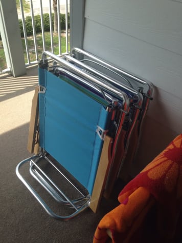There are 2 chairs for guest use. Chairs keep changing as they are replaced.