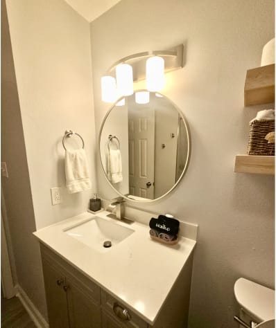 New vanity and mirror
