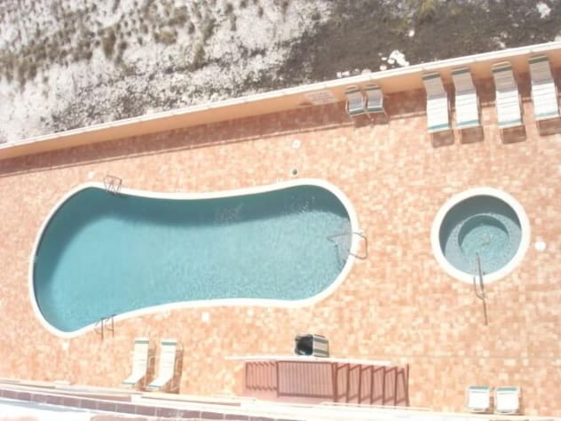 View of the Beach-side Pool...Pool is not heated...Hot Tub is heated.