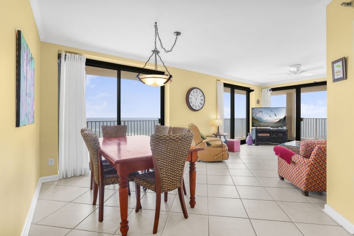 View of the sky and ocean from every corner of the room