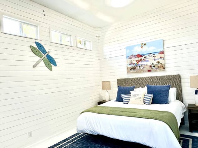 12 x 17 room with King size bed; on the first floor - walk out to pool and outdoor shower