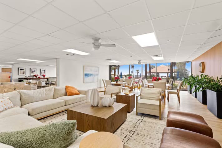 Grand living room with dining area and open kitchen 