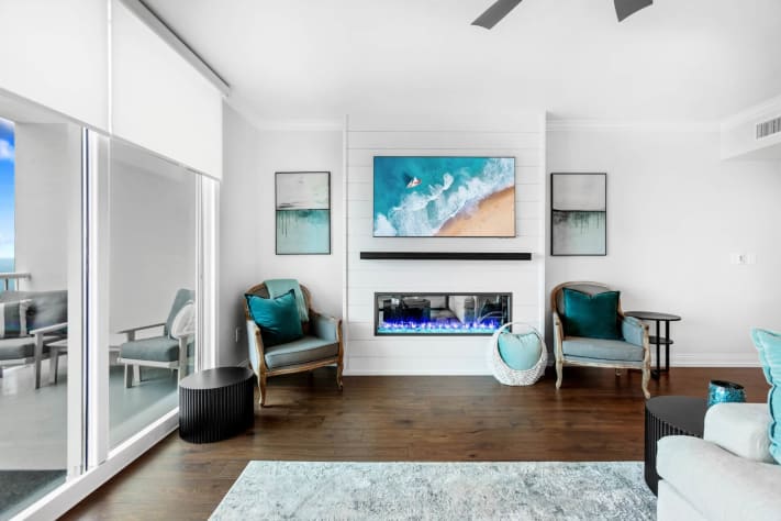 Fireplace with New Smart TV