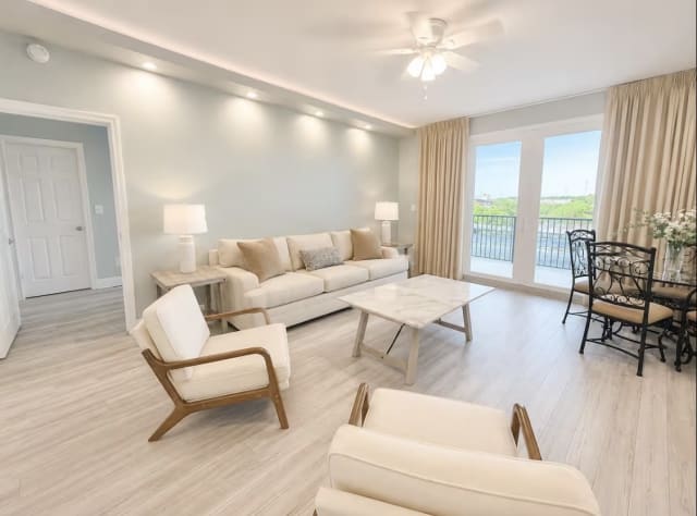 spacious living room!! with brand new  flooring
