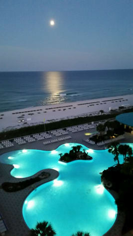 Night view of Lagoon pool