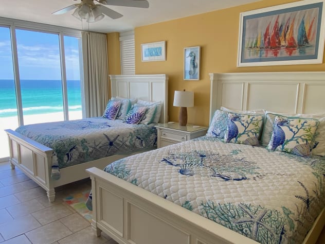 Enjoy the Serenely Decorated Bedroom Overlooking the Gulf