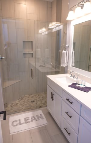 Master bath in back of first floor- walk in shower